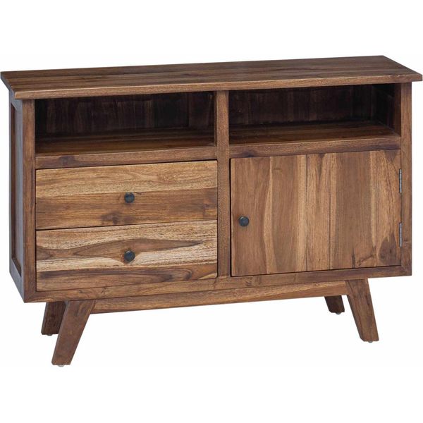 Syfax™ Credenza Naturale 100 X 30 X 68 Cm Legno Di Teak Solido-image
