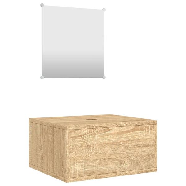 Syfax™ Set Mobili Da Bagno 2 Pz Rovere In Legno Multistrato-image