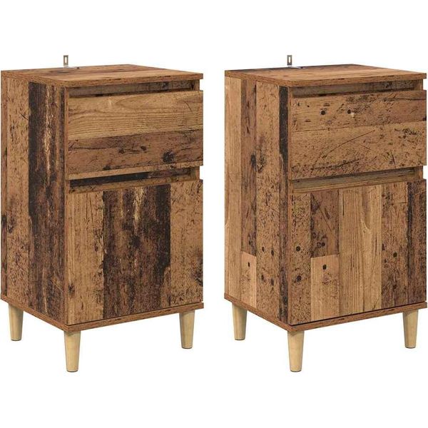 Syfax™ Armadio Da Notte 2 Pcs Legno Vecchio 40 X 35 X 70 Cm-image