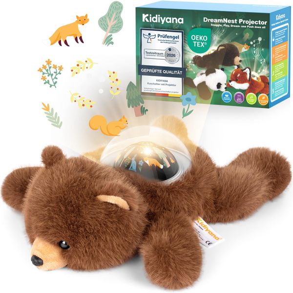 Orso Dreamnest Di Kidiyana - Peluche Ricaricabile Con Proiettore Di Stelle E Funzione Musicale, Aiuto Per Il Sonno Dei Bambini-image