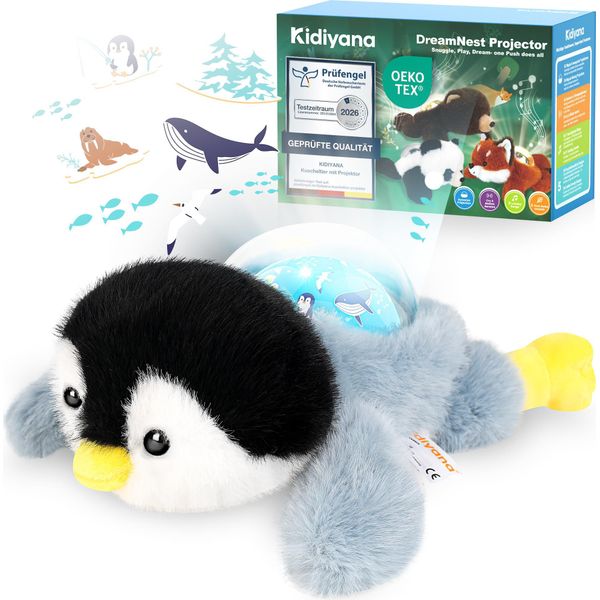 Kidiyana Peluche Con Ausilio Per Il Sonno Del Bambino, Peluche, Musica Per Il Sonno, Sensore Di Movimento E Pianto, Regalo Da 0 Mesi, Pinguino-image