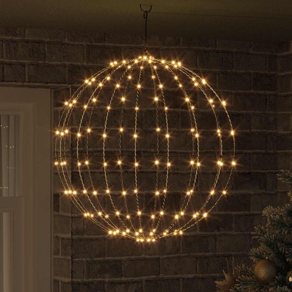 Vidaxl Sfera Con 192 Led Bianco Caldo 59,5 X 59,5 X 63 Cm Metallo-image