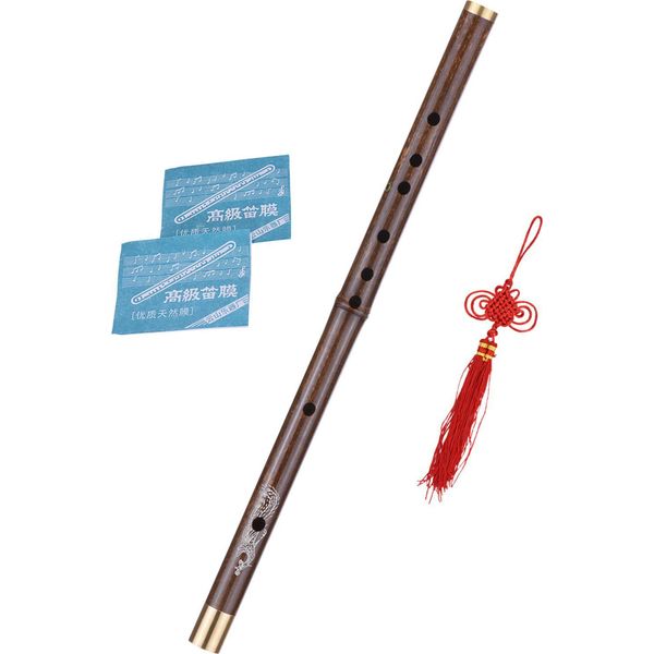 Flauto Dizi Professionale In Bambù Nero, Strumento Musicale Tradizionale Cinese A Fiato In Legno Realizzato A Mano, Tonalità Do, Livello Di Apprendimento-image