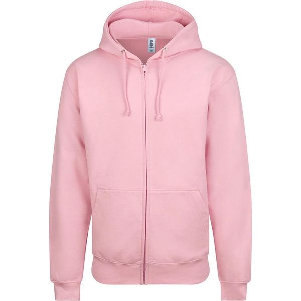Awdis - Felpa Con Cappuccio E Zip Integrale Da Uomo PC5104 (L) (Rosa Confetto)-image