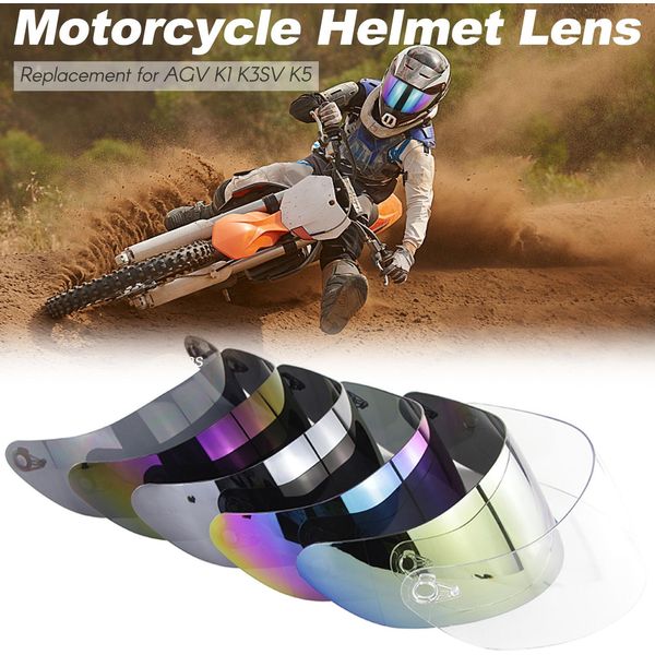 Moto Parabrezza Casco Lente Visiera Di Ricambio Per Agv K1 K3SV K5 Full Face-image