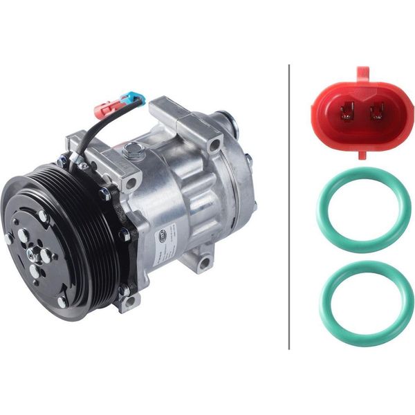 Compressore Climatizzatore 24 V Ø 130 Hella Thermo-Expertise Adatto, Tra L'altro, Per Daf Cf-image