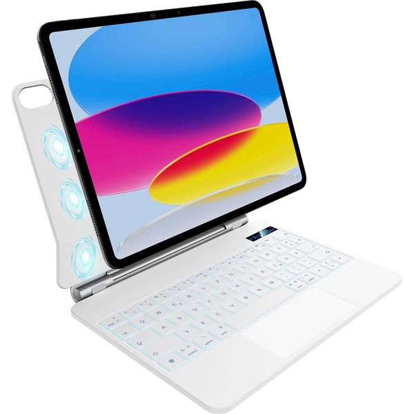 Case With Keyboard For Ipad 10Th Gen 10.9″ Nimin With Touchpad White Qwertz-image