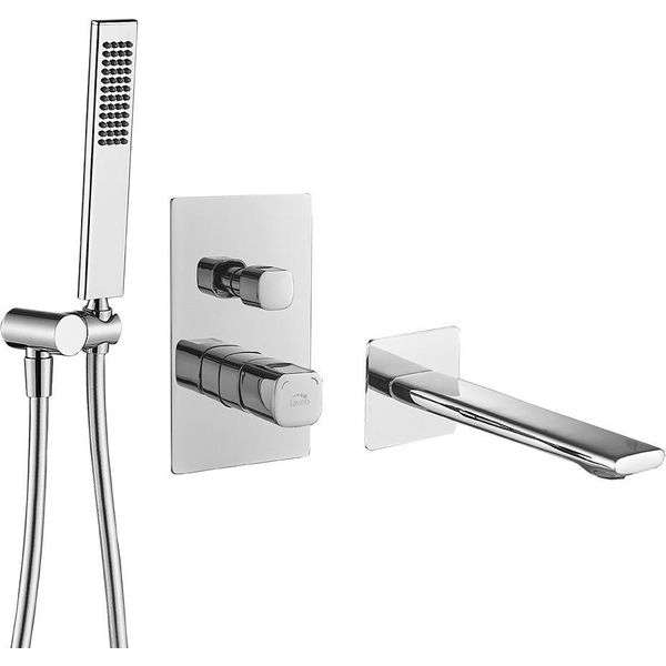 Rubinetteria Da Vasca A Incasso Con Set Doccia Tores Silver Chrome Laveo-image