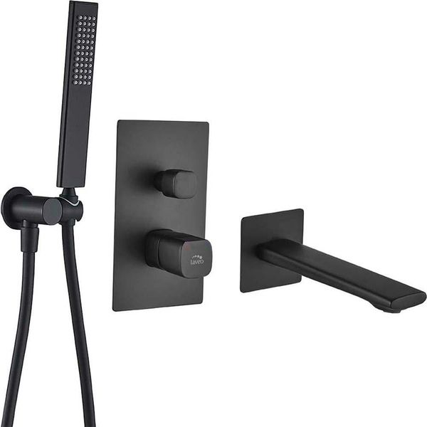 Tores Black Laveo Miscelatore Da Incasso Per Vasca Con Set Doccia-image