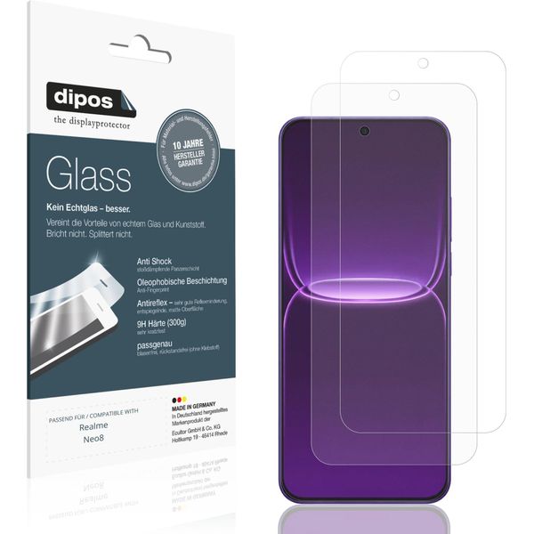 2X Pellicola Protettiva Per Realme Neo8 Protezione Opaco Vetro Flessibile 9H Dipos-image