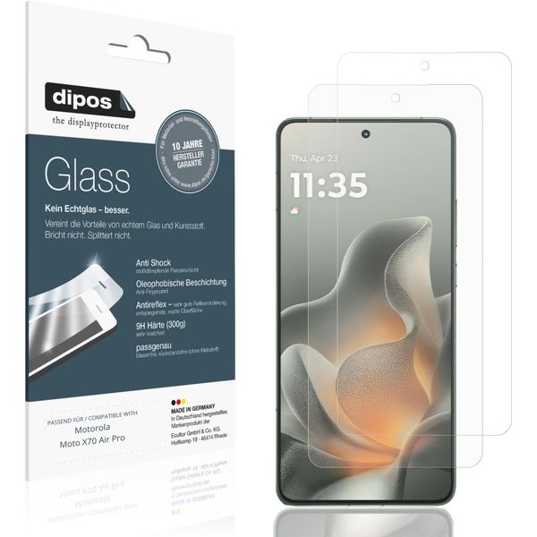 2X Pellicola Protettiva Per Motorola Moto X70 Air Pro Protezione Opaco Vetro Flessibile 9H Dipos-image