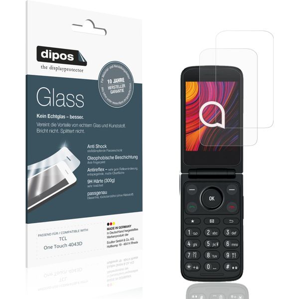 2X Pellicola Protettiva Per Tcl One Touch 4043D Protezione Opaco Vetro Flessibile 9H Dipos-image