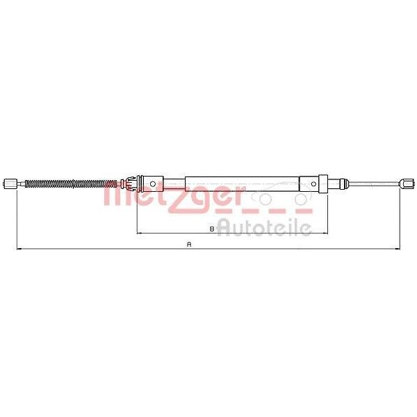 Cavo Freno Di Stazionamento Freno A Tamburo Posteriore Sinistro Metzger Per CitroËN Xsara-image