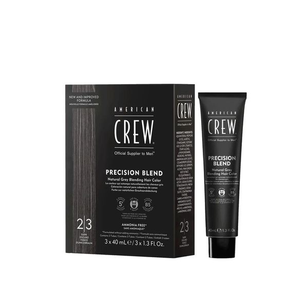 American Crew Precision Blend Natural Gray Coverage Colore Per Capelli Da Uomo Dark 3 X 40 Ml-image