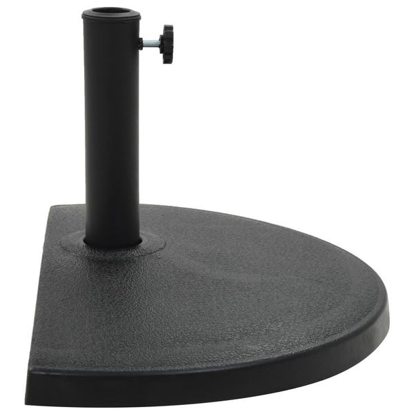 Vidaxl Base Per Ombrellone Semicircolare 15 Kg In Poliresina Nera-image