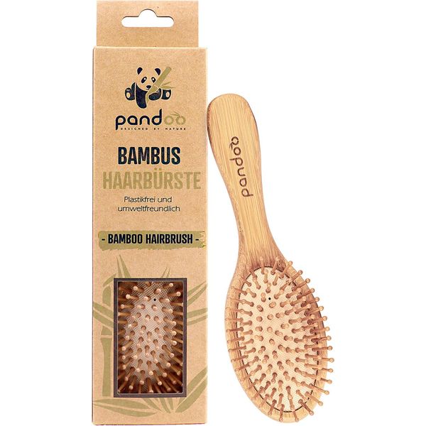 Pandoo Spazzola Per Capelli In Bambù Con Setole Naturali L Circa 28 Cm-image