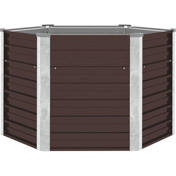 Vidaxl Letto Da Giardino Rialzato Marrone 129 X 129 X 77 Cm Acciaio Zincato-image