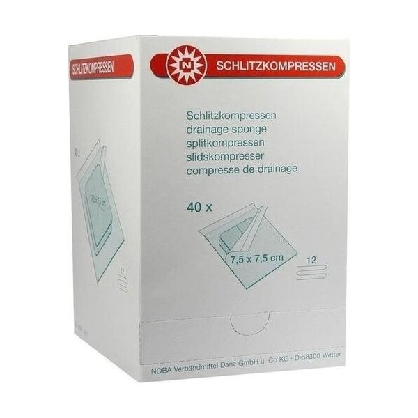 Noba Compresse A Fessura Sterili A 12 Strati 40 X 2 Pezzi 7,5 X 7,5 Cm-image