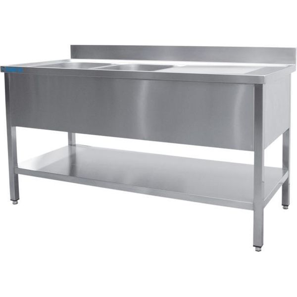 Lavello Saro Con 2 Vasche A Sinistra 1200X700X850Mm Base E Alzatina-image