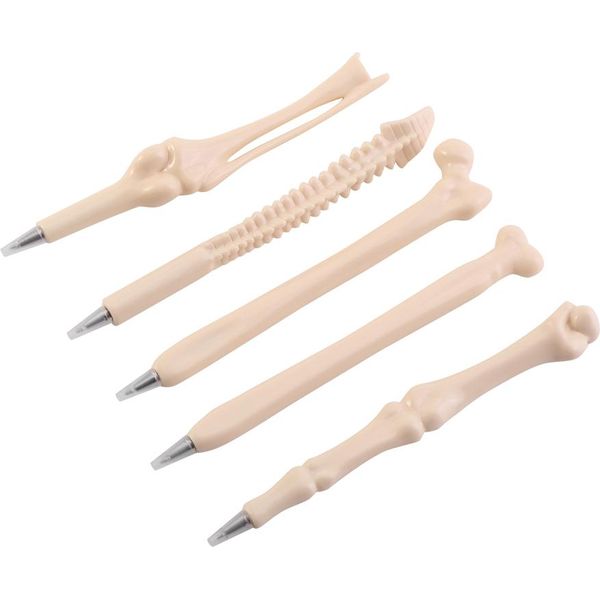 Set Di 5 Penne A Sfera In Osso, Articoli Di Cancelleria Creativi Per L'ufficio E Regalo Per Bambini, 0,7 Mm-image