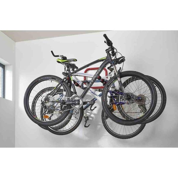 Mottez B053Q3RA Portabiciclette Da Parete Per 3 Biciclette, 750X440X300Mm, Rosso-image