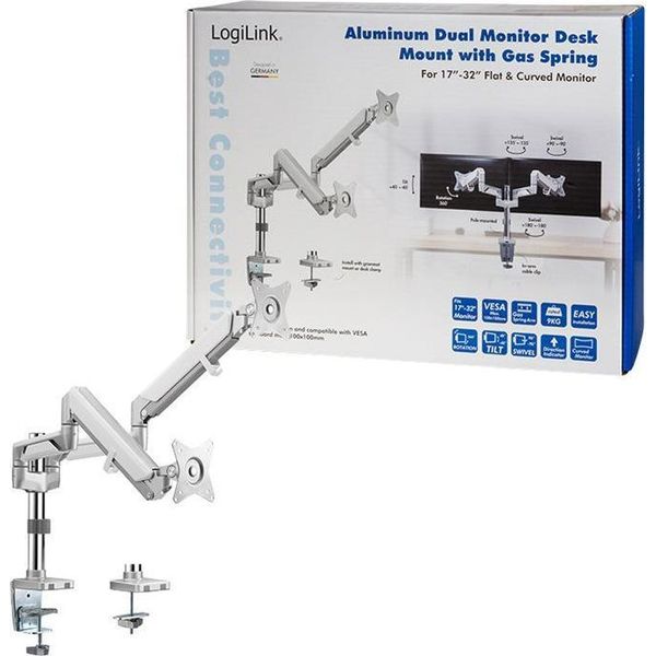 Logilink Tis 17"-27"" 3TFT 4Gelenke Silb. Max. 7KG Gasdr.Fed."-image