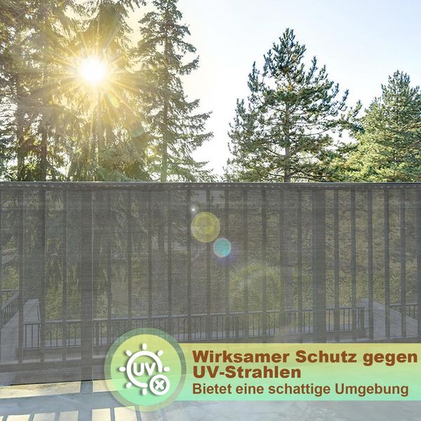Swanew Schermo Di Privacy Del Balcone Schermo Di Recinzione Schermo Di Tennis 1.2X10M Schermo Di Privacy Hdpe Rete Di Recinzione Tessuto Ombreggiante Frangivento Grigio-image