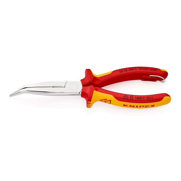 Knipex 26 26 200 T Flachrundzange Mit Schneide (Storchschnabelzange) Isoliert Mit Mehrkomponenten-HüLlen, Vde-GeprüFt; Mit Integrierter Isolierter Bef)-image