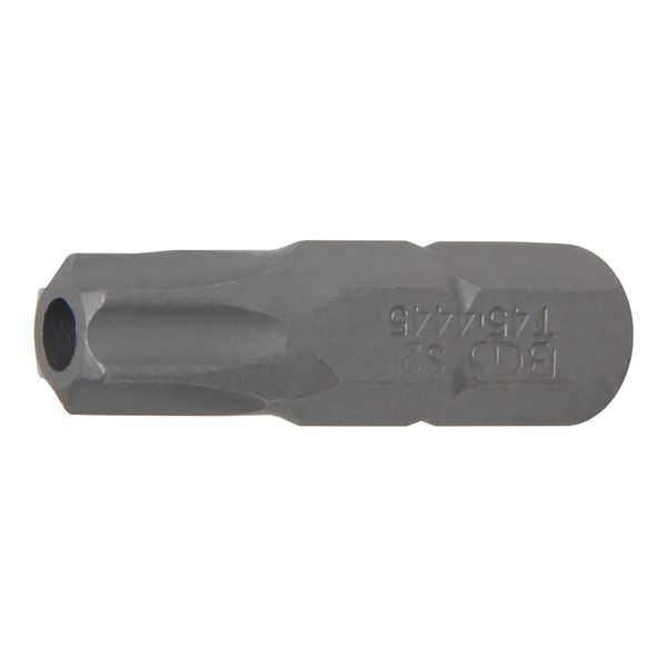 BGS Bit 4445, LäNge 30 Mm, Antrieb AußEnsechskant 8 Mm (5/16"), T-Profil (FüR Tx) Mit Bohrung T45 ; BGS Technic)-image