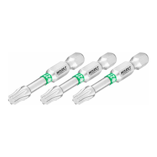 Hazet Bit 2223NSLG-T27/3, Sechskant Massiv 6,3 (1/4 Zoll), Innen Tx Profil, T27, Anzahl Werkzeuge: 3)-image