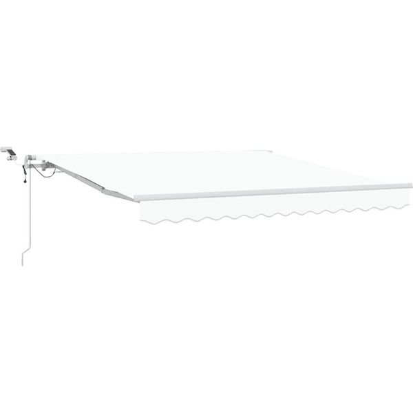 Vidaxl Tenda Da Sole Retrattile Bianca 300 X 250 Cm Poliestere E Metallo-image