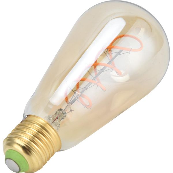 ST64 Lampadina E27 4W Vintage Doublespiral Dimmable Filament Bulb 220V Luce Calda (Oro)-image