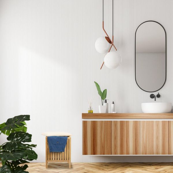 Sgabello Portabiancheria Con Seduta Imbottita, Legno Di Noce-image