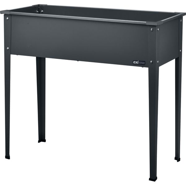 Axi Tavolo Da Coltivazione In Metallo Antracite | Fioriera Rialzata Su Gambe Per Giardino / Balcone / Terrazza | 100 X 30 X 80 Cm-image