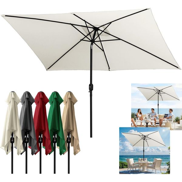 Ombrellone Da Terrazza Izrielar Rettangolare 2 × 3 M In Più Parti – Protezione Solare Inseribile, Beige-image