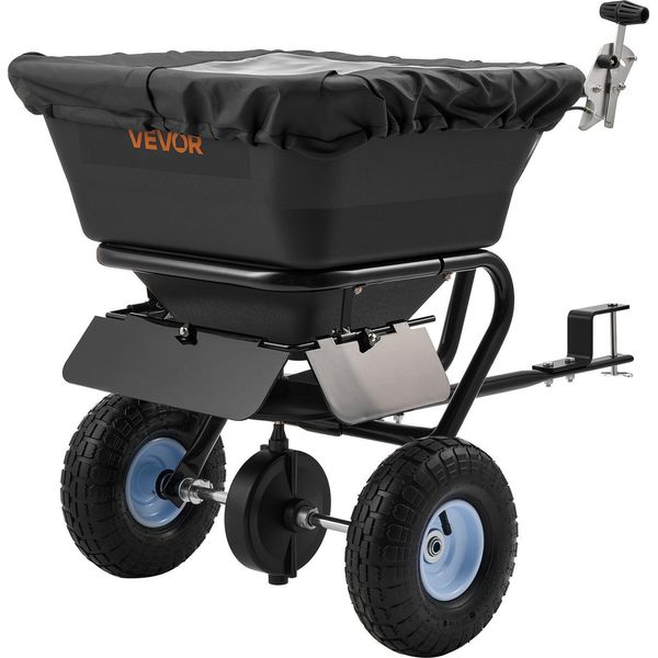 Spargitore Vevor Capacità 38,6 Kg, Spargitore Centrifugo Spargitore Trainato Larghezza Di Spargimento 3 M, Rimorchio Spargitore Con Pneumatici Da 25,4 Cm, Quantità Di Spargimento Regolabile, Spargitore Per Prato Per Sementi, Fertilizzanti Eantigelo-image