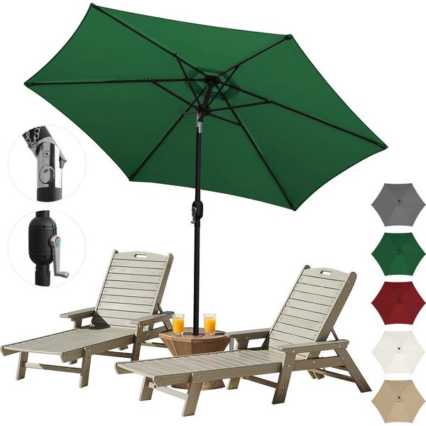 Ombrellone Izrielar 2,7 M Con Sistema A Innesto – Ombrellone Componibile Per Balconi, Giardini E Terrazze, Verde-image
