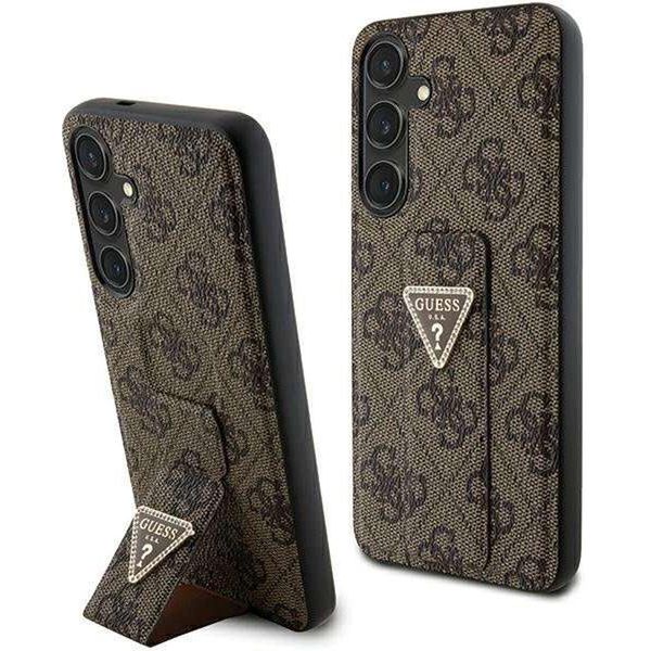 Guess Guhcs24Spgs4Tdw S24 S921 BrąZowy/Brown Custodia Rigida Grip Stand 4G Triangle Strass-image