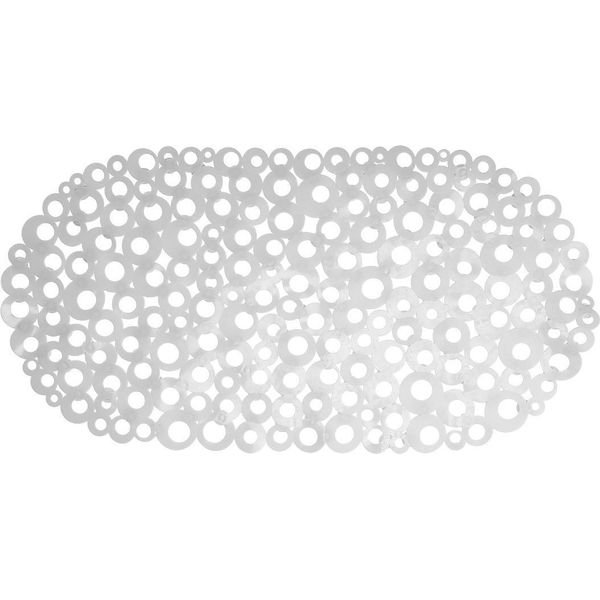 Tappetino Da Bagno Antiscivolo Ring 69 X 36 Cm Ventose Cerchi Bianchi-image