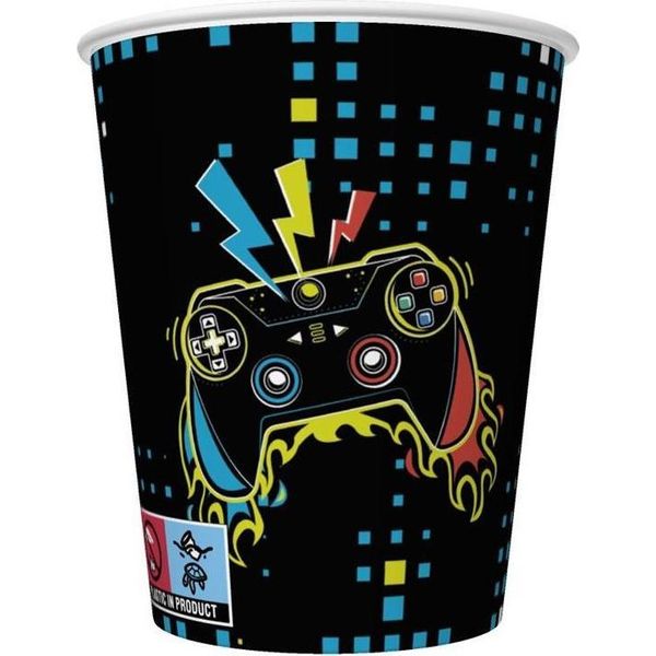Player Pad Controller Bicchieri Di Carta 250 Ml 8 Pezzi-image