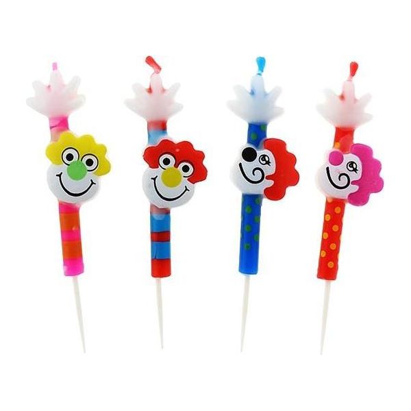 Candele A Forma Di Testa Di Clown, 4 Pezzi-image