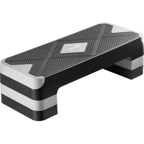 Vevor Stepping Board Aerobico Regolabile In Altezza (10,16-20,32 Cm) Stepper Fitness Con Capacità Di Carico Di 250 Kg Panca Con Superficie Antiscivolo Per Allenamento Cardio Forza In Casa Grigio-image