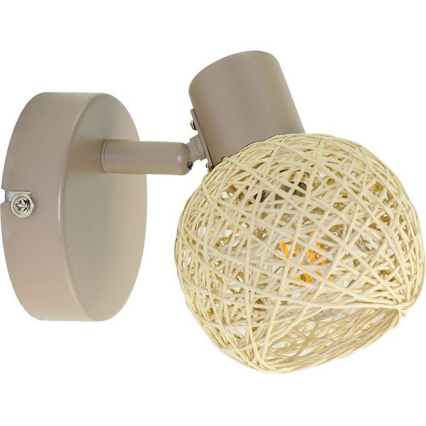 Moderna Lampada Da Parete In Cashmere, Paralume Decorativo, 1Xe14 10W Dex Milagro-image