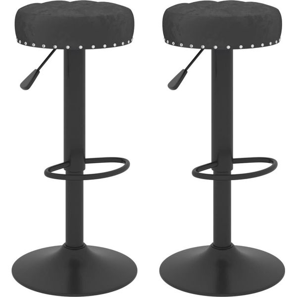 Syfax™ Sgabelli Da Bar 2 Pz Neri In Velluto-image