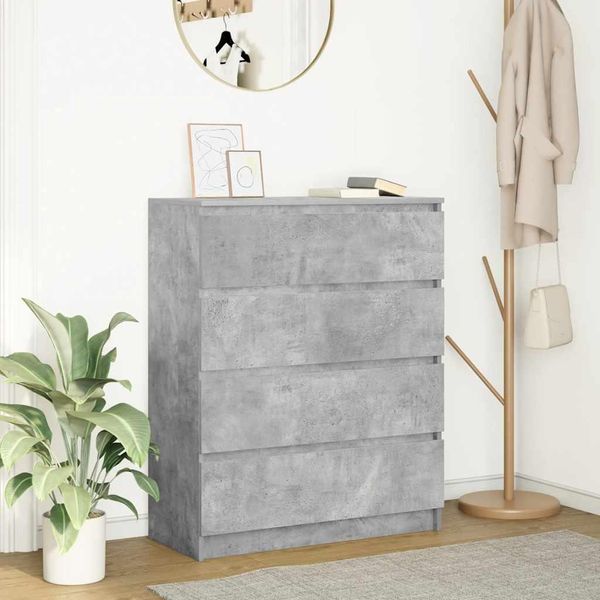 Maison Exclusive - Credenza Grigio Cemento 80X35X99 Cm In Legno Multistrato-image