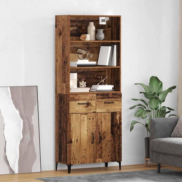 Maison Exclusive - Credenza Alta In Legno Antico 69,5 X 34 X 180 Cm Materiale Ligneo-image