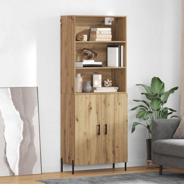 Maison Exclusive - Credenza Artisan In Rovere 69,5 X 32,5 X 180 Cm Materiale Ligneo-image