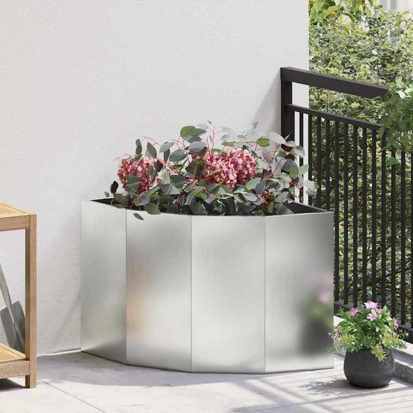 Maison Exclusive - Fioriera Angolare Argento 60 X 60 X 50 Cm Acciaio Zincato-image