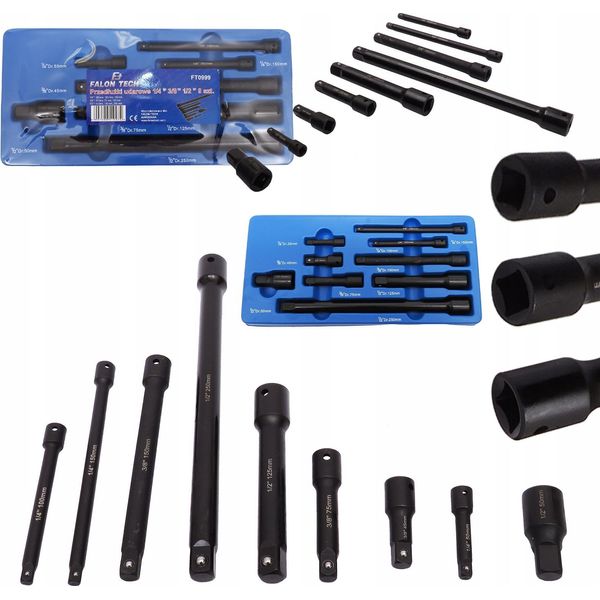 FALON-TECH Set Di Prolunghe Da 9 Pezzi Per Chiave A Percussione-image