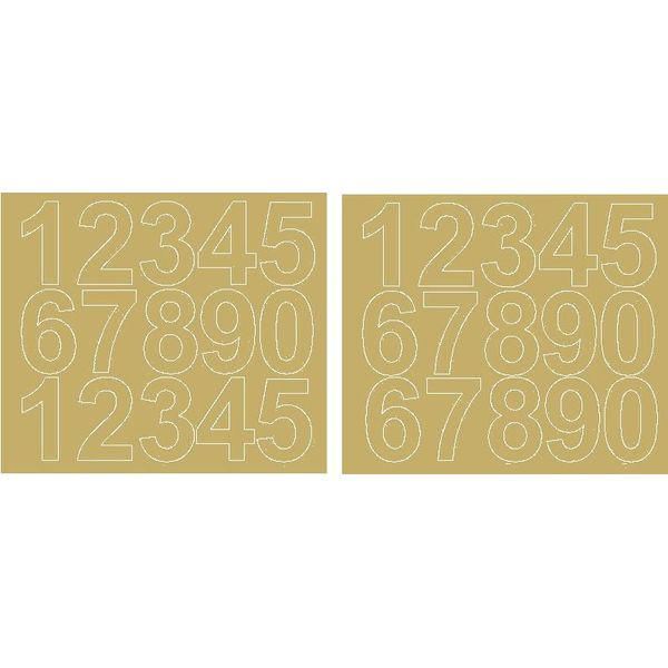 Adesivi Numerati Autoadesivi, 6 Cm, Oro Lucido.-image